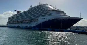 Cruise ship arriving in San JUan for a port of call