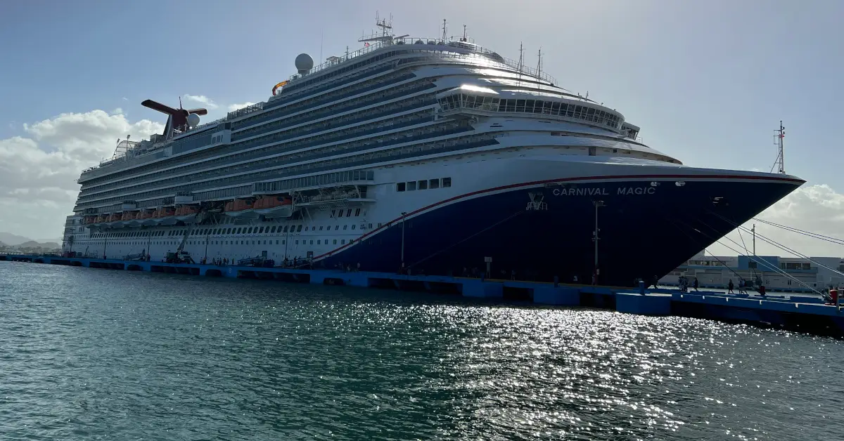 Cruise ship arriving in San JUan for a port of call