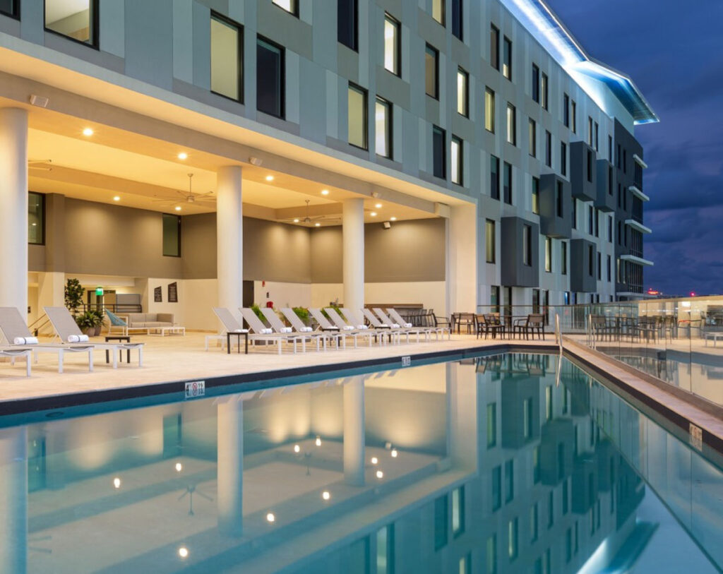 Stunning rooftop pool at The Aloft San Juan in San Juan's Conventioon District