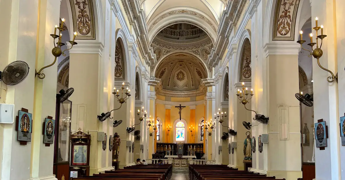 serene main alter of the Catedral de San Juan Bautista in Old San Juan